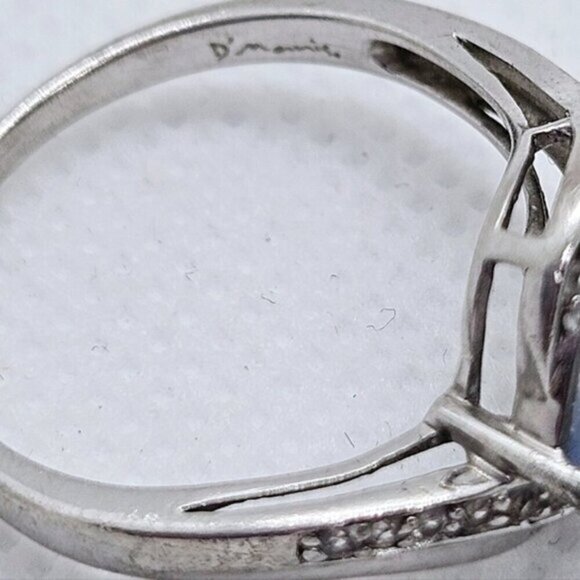 d'manis Sterling Silver 925 Heart Shape Simulants Blue Diamond - Picture 10 of 14